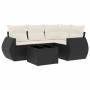 Set de muebles de jardín 5 pzas y cojines ratán sintético negro by , Garden sets - Ref: Foro24-3253653, Price: 342,12 €, Disc...