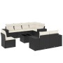 8-teiliges Gartensofa-Set und Kissen aus schwarzem Kunststoff-Rattan. von , Gartensets - Ref: Foro24-3255183, Preis: 596,18 €...