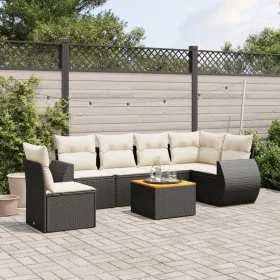 Garten-Essgruppe 7-teilig mit schwarzen Polstern aus synthetischem Rattan. von , Gartensets - Ref: Foro24-3257358, Preis: 428...