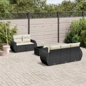 Set de sofás de jardín 6 piezas y cojines ratán sintético negro by , Garden sets - Ref: Foro24-3253433, Price: 452,16 €, Disc...