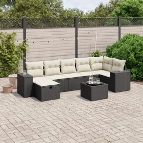 Set de sofás de jardín 8 piezas y cojines ratán sintético negro de , Conjuntos de jardín - Ref: Foro24-3264442, Precio: 486,5...
