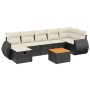 8-teiliges Gartensofa-Set und Kissen aus schwarzem Kunststoff-Rattan. von , Gartensets - Ref: Foro24-3265067, Preis: 446,80 €...