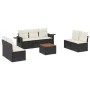 Set de sofás de jardín 8 piezas y cojines ratán sintético negro by , Garden sets - Ref: Foro24-3256847, Price: 446,41 €, Disc...