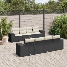 Set de sofás de jardín 8 piezas y cojines ratán sintético negro by , Garden sets - Ref: Foro24-3254683, Price: 580,90 €, Disc...