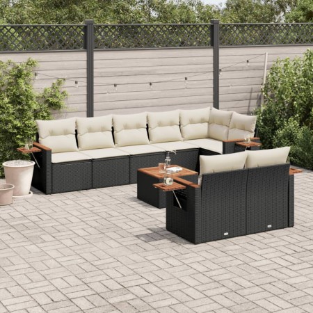 Set de sofás de jardín 8 piezas y cojines ratán sintético negro by , Garden sets - Ref: Foro24-3226994, Price: 564,67 €, Disc...
