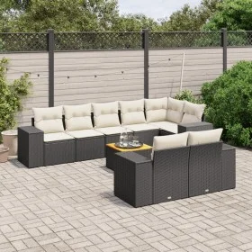 Set de sofás de jardín 8 piezas y cojines ratán sintético negro by , Garden sets - Ref: Foro24-3257862, Price: 593,12 €, Disc...