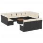 Set de sofás de jardín y cojines 14 pzas ratán sintético negro by , Garden sets - Ref: Foro24-3256231, Price: 775,99 €, Disco...