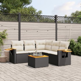 Set de sofás de jardín 6 piezas y cojines ratán sintético negro de , Conjuntos de jardín - Ref: Foro24-3226805, Precio: 371,3...