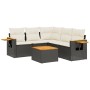 6-teiliges Gartensofa-Set mit schwarzen Polstern aus synthetischem Rattan. von , Gartensets - Ref: Foro24-3226805, Preis: 371...