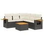 Set de sofás de jardín 6 piezas y cojines ratán sintético negro by , Garden sets - Ref: Foro24-3226805, Price: 373,44 €, Disc...