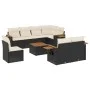 Set de sofás de jardín 8 piezas y cojines ratán sintético negro by , Garden sets - Ref: Foro24-3227008, Price: 577,34 €, Disc...
