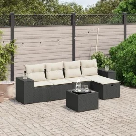 Set de sofás de jardín 6 piezas y cojines ratán sintético negro von , Gartensets - Ref: Foro24-3264402, Preis: 366,11 €, Raba...