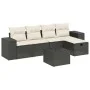 Set de sofás de jardín 6 piezas y cojines ratán sintético negro by , Garden sets - Ref: Foro24-3264402, Price: 366,11 €, Disc...