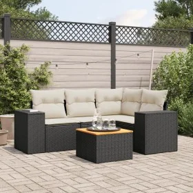Gartenmöbel-Set 5-teilig mit schwarzen Polstern aus synthetischem Rattan von , Gartensets - Ref: Foro24-3257757, Preis: 336,2...