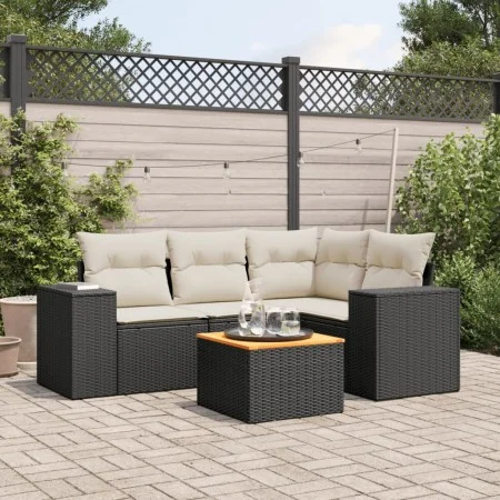5-piece garden furniture set with black synthetic rattan cushions by , Garden sets - Ref: Foro24-3257757, Price: 336,27 €, Di...