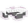 Gartensofa-Set und Kissen, 13-teilig, aus schwarzem Kunststoff-Rattan. von , Gartensets - Ref: Foro24-3258878, Preis: 752,78 ...