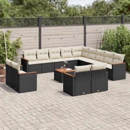 Garden furniture set, 14 pieces with black synthetic rattan cushions. by , Garden sets - Ref: Foro24-3258934, Price: 861,91 €...