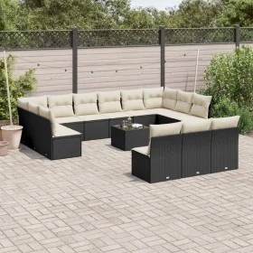 Garden furniture set, 14 pieces with black synthetic rattan cushions. by , Garden sets - Ref: Foro24-3250235, Price: 781,59 €...