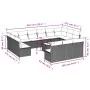 Gartensofagarnitur 14-teilig mit schwarzen Polstern aus synthetischem Rattan. von , Gartensets - Ref: Foro24-3250235, Preis: ...