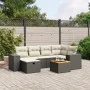 Garten-Essgruppe 7-teilig mit schwarzen Polstern aus synthetischem Rattan. von , Gartensets - Ref: Foro24-3265172, Preis: 427...
