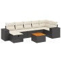 8-teiliges Gartensofa-Set und Kissen aus schwarzem Kunststoff-Rattan. von , Gartensets - Ref: Foro24-3265179, Preis: 442,05 €...