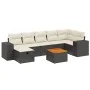 8-teiliges Gartensofa-Set und Kissen aus schwarzem Kunststoff-Rattan. von , Gartensets - Ref: Foro24-3265179, Preis: 476,14 €...