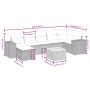 8-teiliges Gartensofa-Set und Kissen aus schwarzem Kunststoff-Rattan. von , Gartensets - Ref: Foro24-3265179, Preis: 442,05 €...