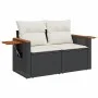 Garten-Essgruppe 7-teilig mit schwarzen Polstern aus synthetischem Rattan von , Gartensets - Ref: Foro24-3226637, Preis: 441,...