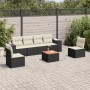 Set de comedor de jardín 7 pzas y cojines ratán sintético negro de , Conjuntos de jardín - Ref: Foro24-3257722, Precio: 402,55 €