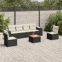 Set de comedor de jardín 7 pzas y cojines ratán sintético negro de , Conjuntos de jardín - Ref: Foro24-3257722, Precio: 403,1...
