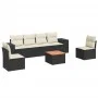 Set de comedor de jardín 7 pzas y cojines ratán sintético negro de , Conjuntos de jardín - Ref: Foro24-3257722, Precio: 403,1...