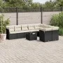 Set de sofás de jardín 10 pzas cojines ratán sintético negro de , Conjuntos de jardín - Ref: Foro24-3250015, Precio: 594,17 €...