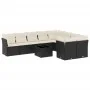 Set de sofás de jardín 10 pzas cojines ratán sintético negro de , Conjuntos de jardín - Ref: Foro24-3250015, Precio: 594,17 €...