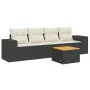 5-piece garden furniture set with black synthetic rattan cushions by , Garden sets - Ref: Foro24-3257652, Price: 309,87 €, Di...