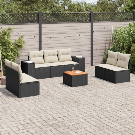 8-piece garden sofa set and black synthetic rattan cushions by , Garden sets - Ref: Foro24-3257729, Price: 457,25 €, Discount: %