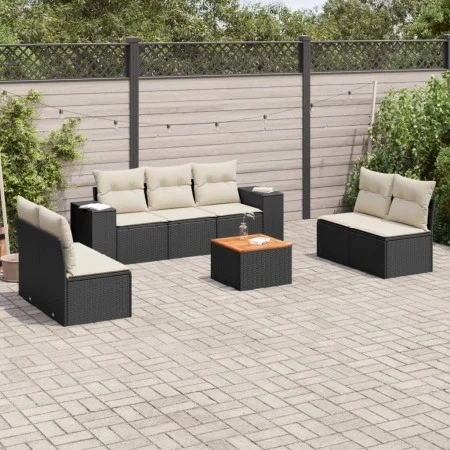8-piece garden sofa set and black synthetic rattan cushions by , Garden sets - Ref: Foro24-3257729, Price: 458,46 €, Discount: %