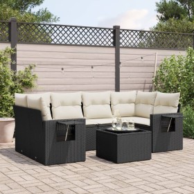 7-piece garden dining set with black synthetic rattan cushions by , Garden sets - Ref: Foro24-3252253, Price: 457,00 €, Disco...