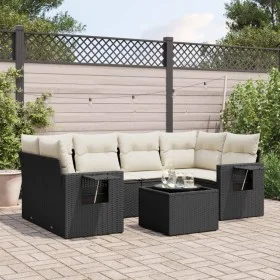 7-piece garden dining set with black synthetic rattan cushions by , Garden sets - Ref: Foro24-3252253, Price: 451,43 €, Disco...