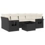 Set de comedor de jardín 7 pzas y cojines ratán sintético negro de , Conjuntos de jardín - Ref: Foro24-3252253, Precio: 460,97 €