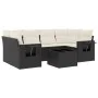 Set de comedor de jardín 7 pzas y cojines ratán sintético negro de , Conjuntos de jardín - Ref: Foro24-3252253, Precio: 450,9...