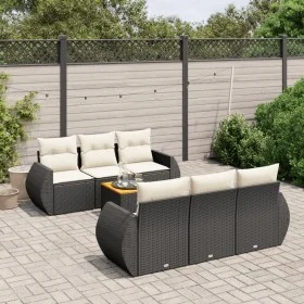 7-piece garden dining set with black synthetic rattan cushions by , Garden sets - Ref: Foro24-3257225, Price: 484,79 €, Disco...