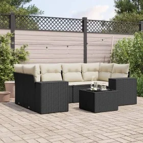 7-piece garden dining set with black synthetic rattan cushions by , Garden sets - Ref: Foro24-3254653, Price: 471,97 €, Disco...
