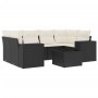 Set de comedor de jardín 7 pzas y cojines ratán sintético negro de , Conjuntos de jardín - Ref: Foro24-3254653, Precio: 462,0...