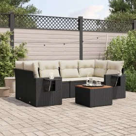 7-piece garden dining set with black synthetic rattan cushions by , Garden sets - Ref: Foro24-3256791, Price: 440,16 €, Disco...