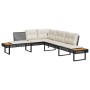 Set de sofás jardín 2 pzas con cojines ratán PE y vidrio negro by , Garden sets - Ref: Foro24-3277493, Price: 308,19 €, Disco...