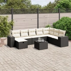 Set de sofás de jardín 8 piezas y cojines ratán sintético negro by , Garden sets - Ref: Foro24-3264522, Price: 538,26 €, Disc...