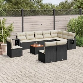 Garden sofa set 11 pieces and black synthetic rattan cushions by , Garden sets - Ref: Foro24-3256945, Price: 610,59 €, Discou...