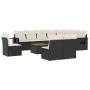 Garden sofa set 11 pieces and black synthetic rattan cushions by , Garden sets - Ref: Foro24-3256945, Price: 610,59 €, Discou...