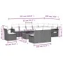 Garden sofa set 11 pieces and black synthetic rattan cushions by , Garden sets - Ref: Foro24-3256945, Price: 610,59 €, Discou...