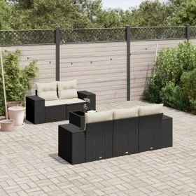 6-piece garden sofa set with black synthetic rattan cushions by , Garden sets - Ref: Foro24-3254633, Price: 444,47 €, Discoun...